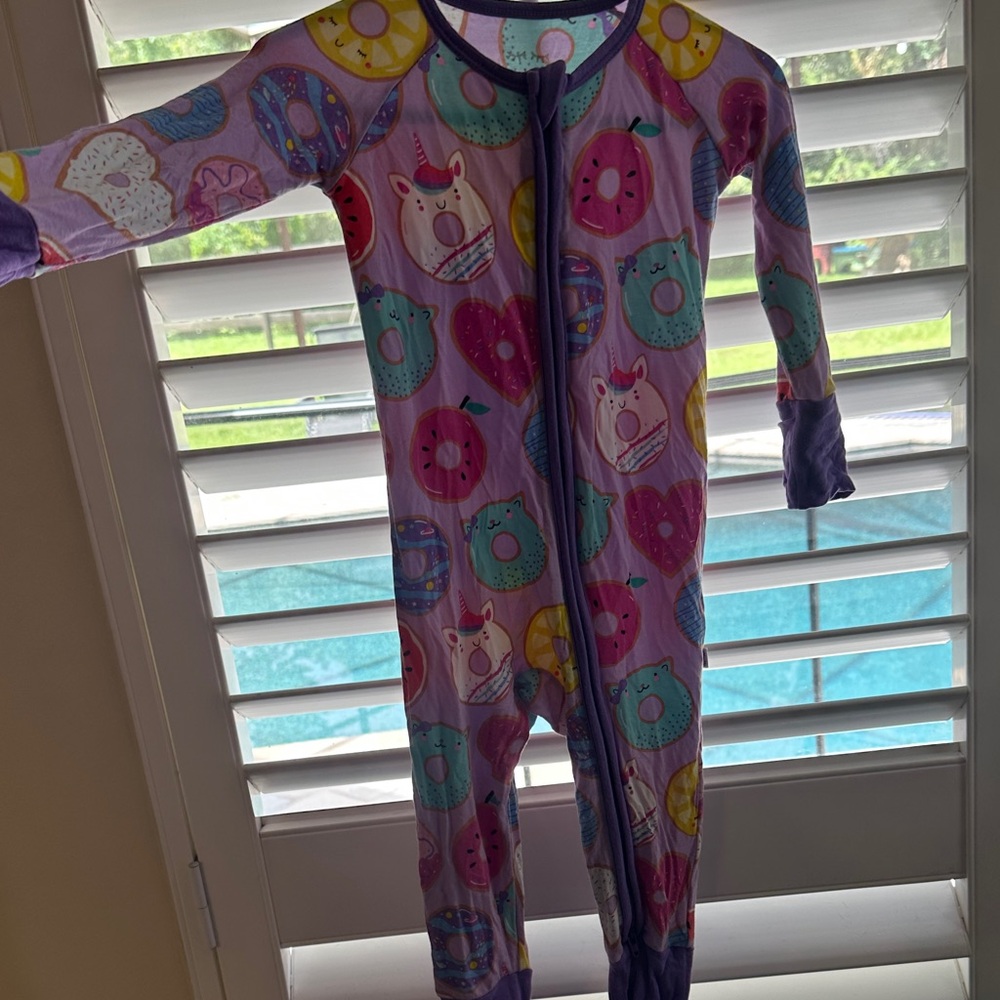 Little Sleepies Purple Donut Print zippy